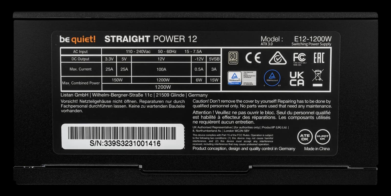 be quiet! Straight Power 12 1200W